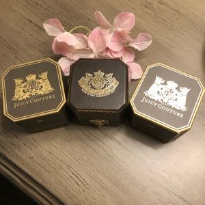 Three Juicy Couture charm boxes( charms not included). 2”H x just under 2.5” W